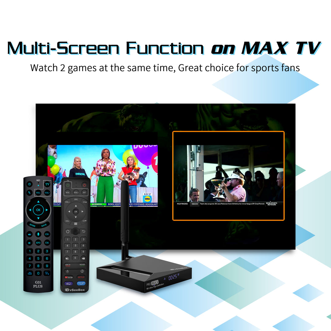 vSeeBox Pro Max: 2024 upgraded model with G31 Remote