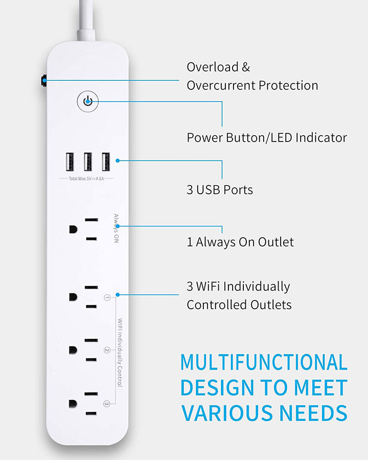 Smart Power Strip with USB Ports