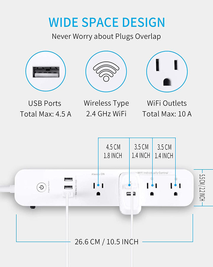 Smart Power Strip with USB Ports