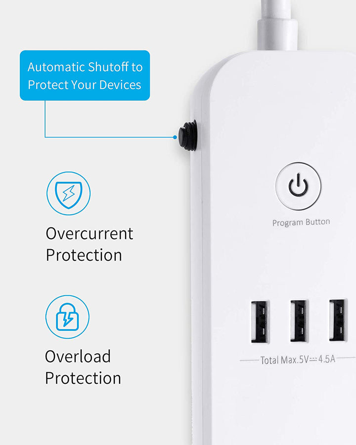 Smart Power Strip with USB Ports